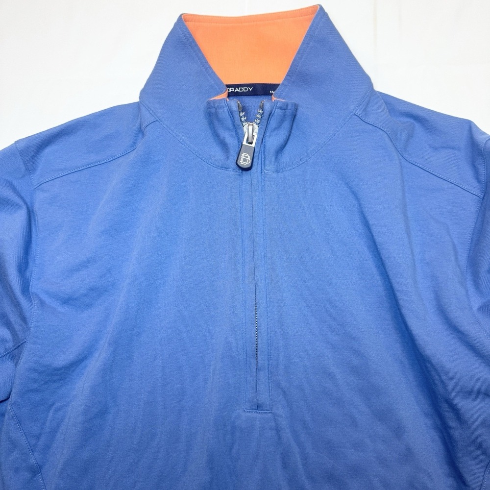 B Draddy Russel 1/4 Zip Pullover Mens M Pima Cotton Blue Golf Stretch Casual - Picture 3 of 10